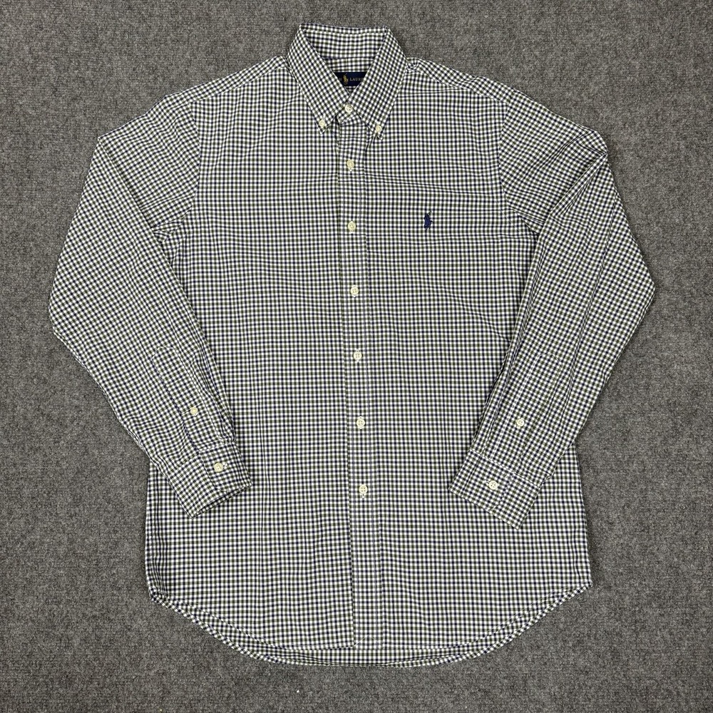 Polo Ralph Lauren Men's Gingham Check Button Down Shirt Blue Green Medium